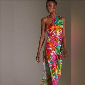 Ronny Kobo Collection Multicolor One Shoulder Dress